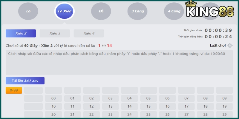 Đổi thưởng hấp dẫn với lô xiên 60s